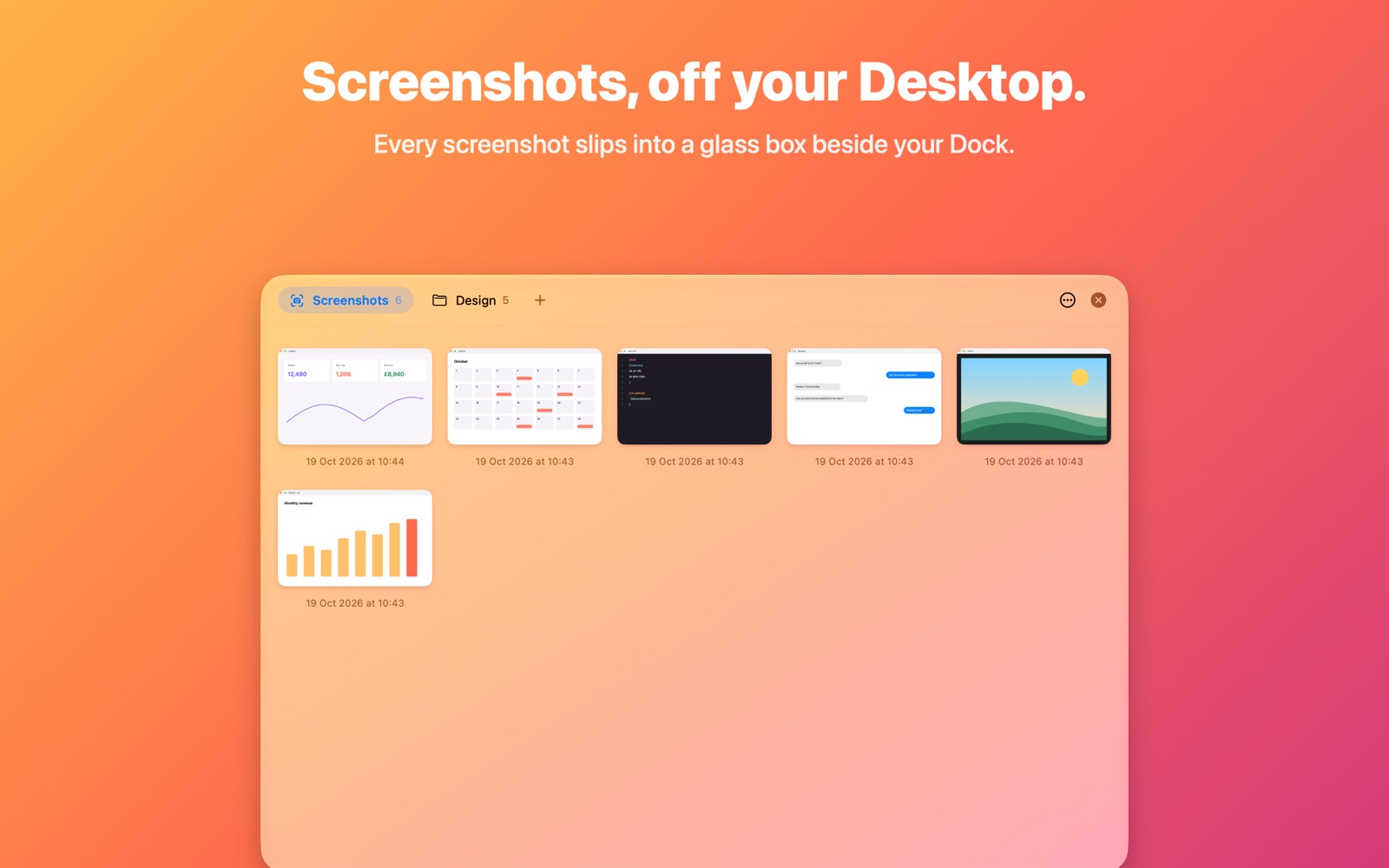 The Shotbox window showing a grid of gathered screenshots