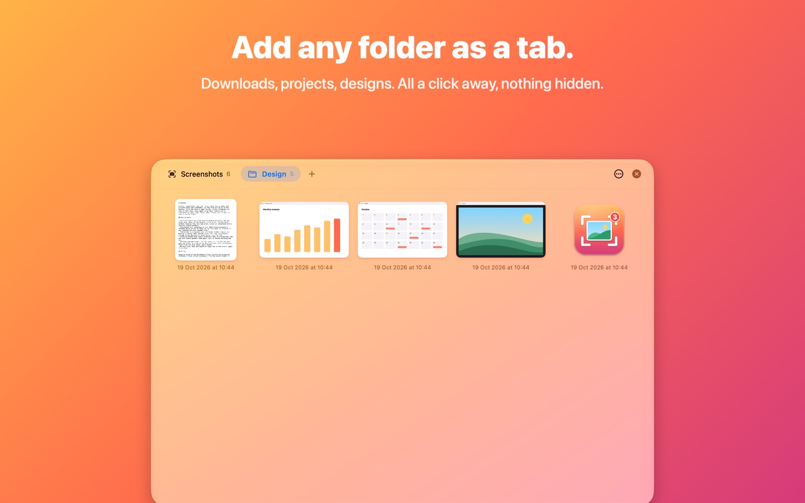 Shotbox showing an added Design folder as a tab